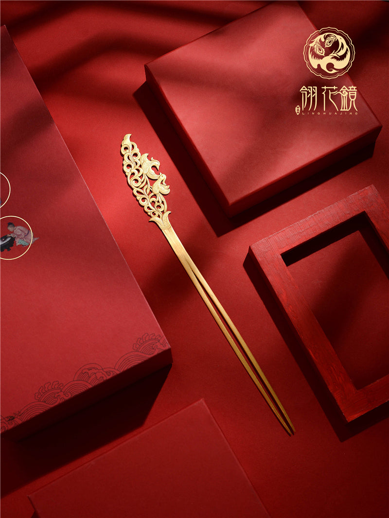 Handcraft Tang Dynasty Mandarin Duck s925 Silver Gold Plated Hairpin