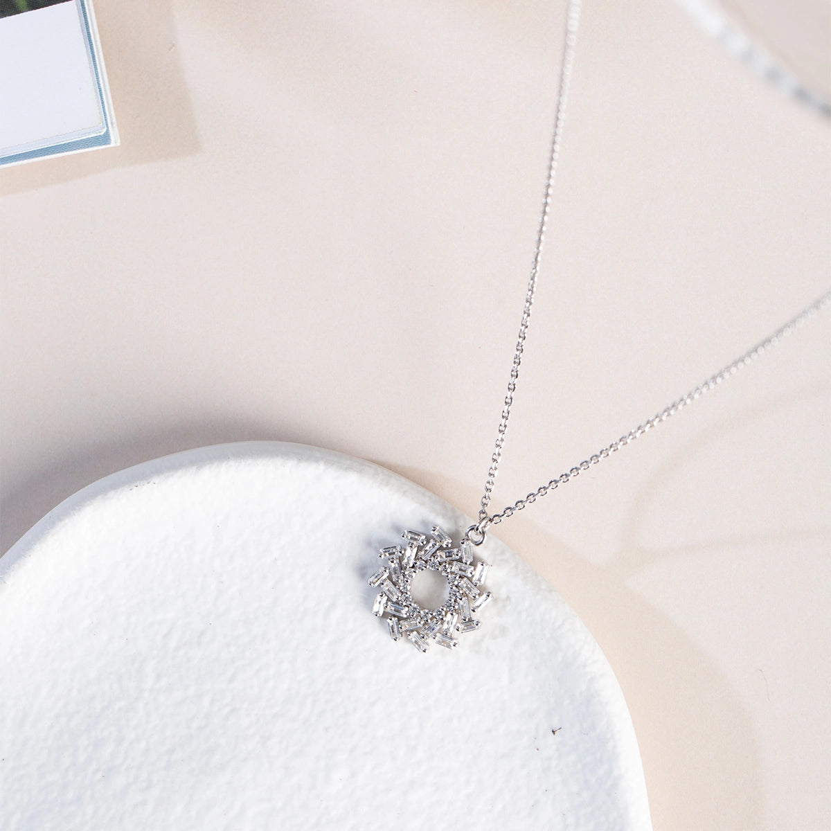 Jinsha Site Sun and Immortal Bird Pendant Necklace Zircon Chain S925 Silver Zircon