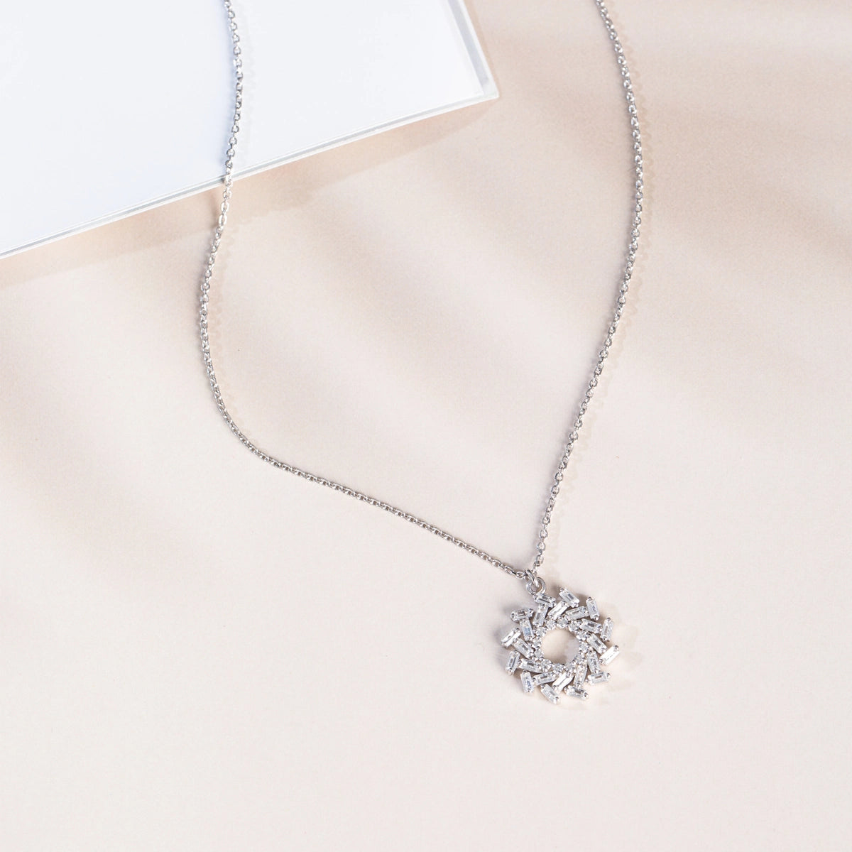 Jinsha Site Sun and Immortal Bird Pendant Necklace Zircon Chain S925 Silver Zircon